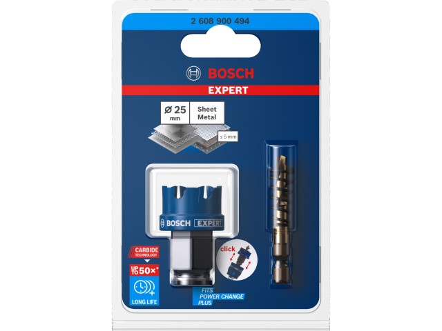 Žaga za izrezovanje lukenj Bosch EXPERT Sheet Metal, Dimenzije: 25x5mm, 2608900494